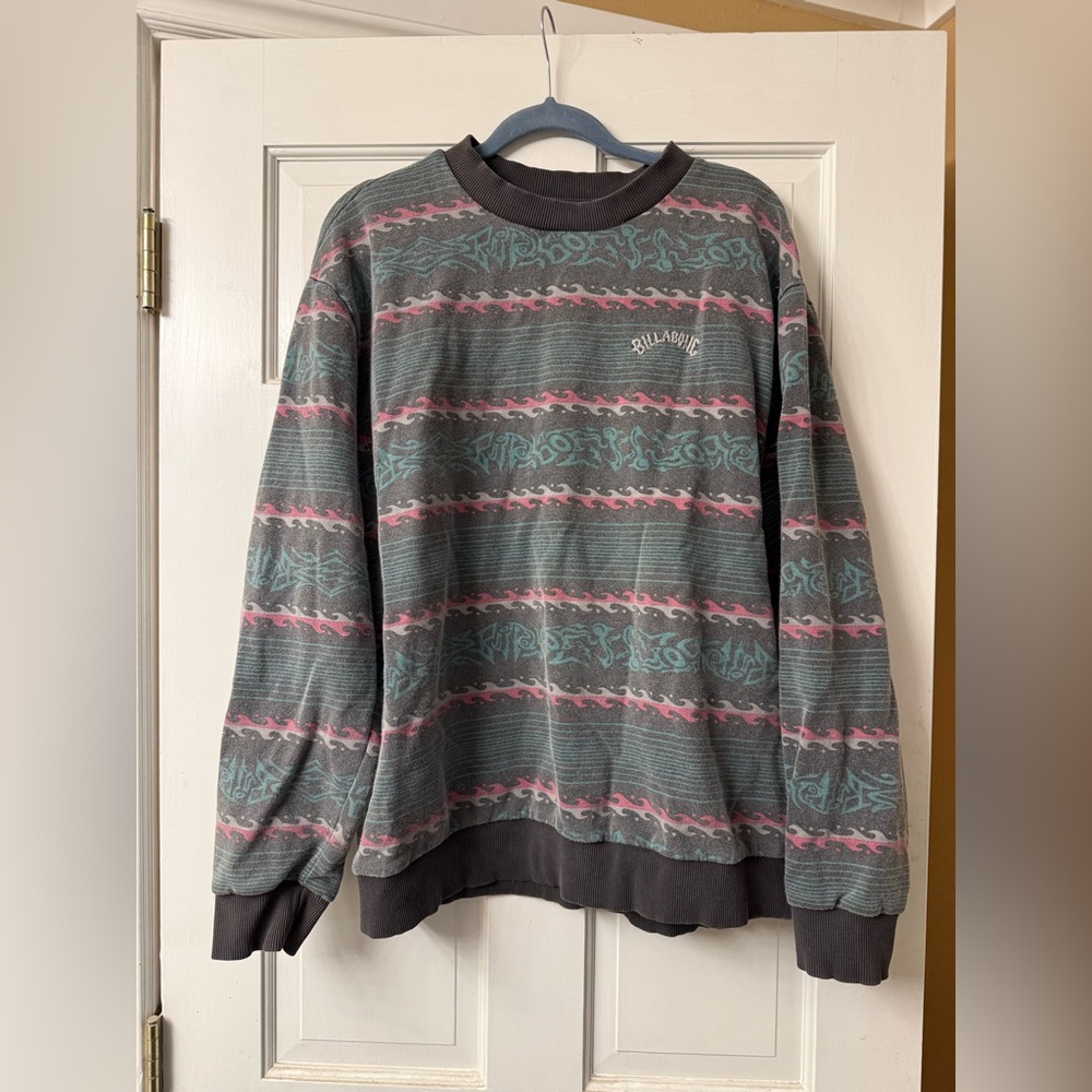 Mens Billabong Crewneck Sweatshirt Vintage Style XL